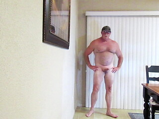 Naked walk in the dining room.