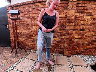 Blond MILF pissing in clothes desperation compilation