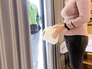 Indonesian Hijab MILF Nadalyne Tight Pussy Prank Delivery Guy Fucking