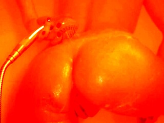 I wash my tender pussy in the bathroom