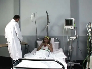 Nasty doctor fucks a very hot teen in her hospital bed