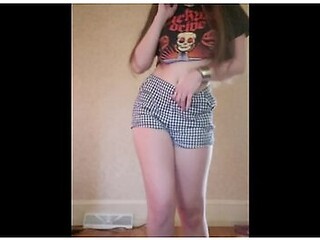 Amateur Brunette Dances And Strips To Nude