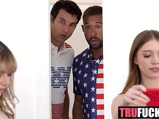 Family Swap Goes X-Rated: Will and Jay Get Handjobs and More from Swap Daughters in a Hot, Creampie Bash!