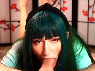 Amateur babe giving a great blowjob in POV home video