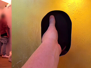 Cum biscuit at gloryhole biscuit jerking off