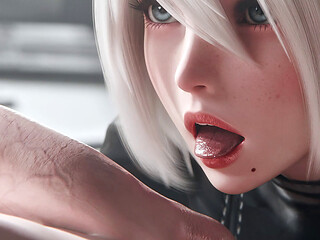 2b Nier Automata Blowjob & Town Cowgirl Fuck - Creamy Pussy & Creampie Ending 3D Animation