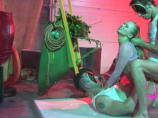 Dora Venters Pink Fishnets Stuffed with Big Cock in All Holes