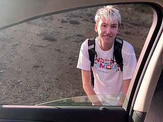 Daddy fucked a cute couple in the car
