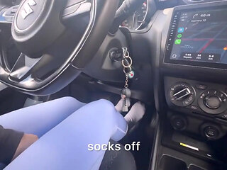 My Lover Plays with His Feet on the Pedals of His Car