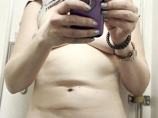 After a Massive Piss on a Plane Which Goes All Over My Butt N Thigh, I Get My Boobs N Bush Out to Freshen up N Clean My Teeth