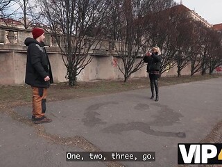 Czech cutie gets plowed in a gangbang while her hubby watches