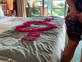 Honeymoon bride fucked in paradise