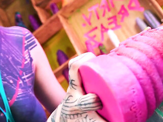 Alternative Girls Trying Out Crazy Toys and Playin with Their Assess