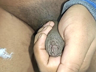 Handjob Bathroom Big Desi Cock