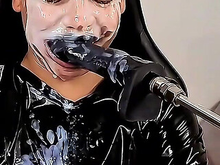 Extreme Facial, Huge Natural Curves and Glossy Latex