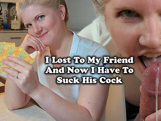 Ginger The Housewife Loses Poker Bet & Sucks Cock - Huge Cumshot in Mouth POV