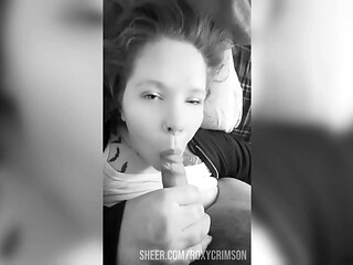 Sensual blowjob from beautiful ginger