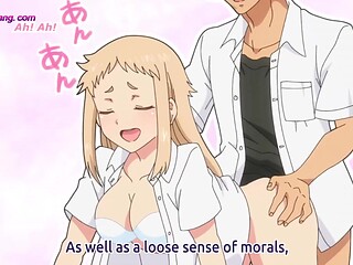 Nude anime cutie mounts BOYFRIEND in bathtub for deep grubby polish (Sensational) ENG Subbed