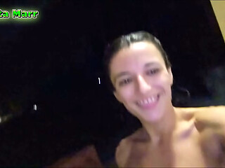 Night Time Nudist Swinger Swim In Public