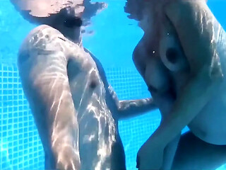 Pregnant Pool Sex Young MILF! Putting on a Show for the Neighbors
