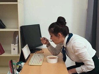 Natural tits librarian getting fucked by a true alpha