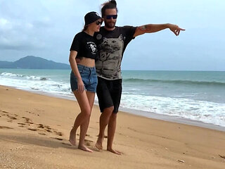 Brunette Babe Kelly Loses Strip Tic-Tac-Toe Game Bet With David On Beach