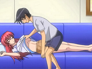 Hentai - Touching my step Sister'_s Tits While She Rests [Subtitled]