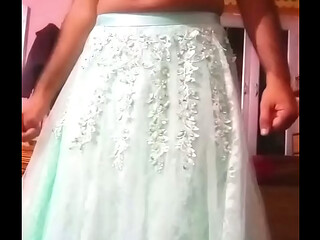 Indian gay Crossdresser Bottom real homemade sex in blue lehanga