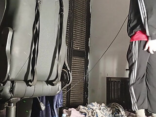 Young Boy Cumming In His Trackies Wearing Blue Briefs