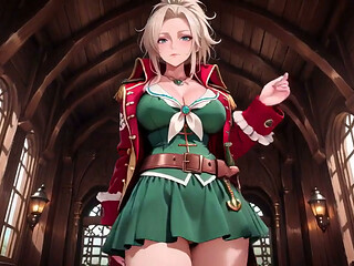 Blonde Goddess Lounging in Sun-drenched Ship Quarters, Hip-checking and Skirt-lifting for Pure Heat