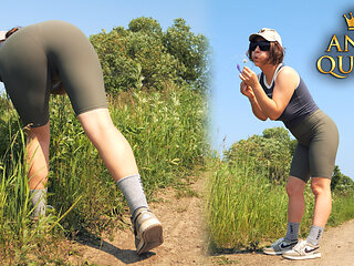 118. Let's Go for a Walk in the Fresh Air? Follow Me and Jerk off to My Butt in Shorts, My Legs and My Nipples.