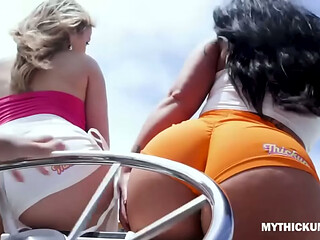 Phat booties to fuck for the lucky captain