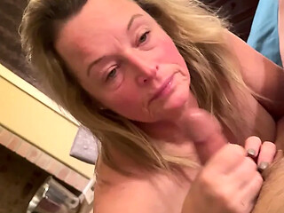 Beautiful and hot wife with big tits loves making her daddy's cock hard