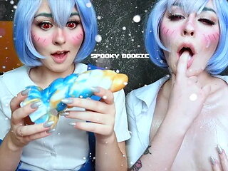 Rei Ayanami Found Her Christmas Gift under C Christmas Tree - Cosplay Bad Dra...