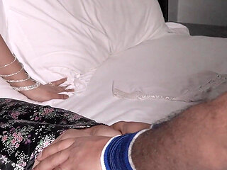 Hot Stepmom Taste Her Cum to Stepson Secretly, He Fucked Her Hard and Fill Her Pussy with His Cum in Hindi Audio