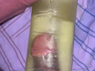 Boy using Water Bottle pussy - He fucks Himself