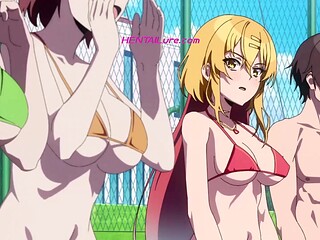 Cutie straddles cock on track as crowd cheers sweaty handjob  Exclusive Dubbed Anime