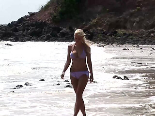 Bitch hard fucked on the beach