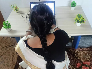 Married women office romance with malayala saree