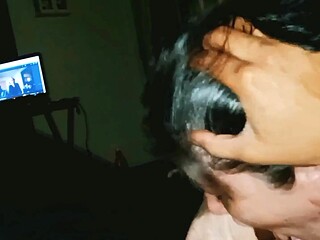BBC enthusiast gags on massive black cock