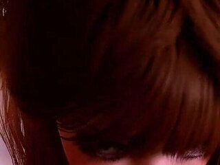 Cute Redhead Girl in Latex Rides Dick Anal in the Livingroom