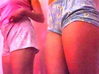 two lesbians bitches DANCE twekiong