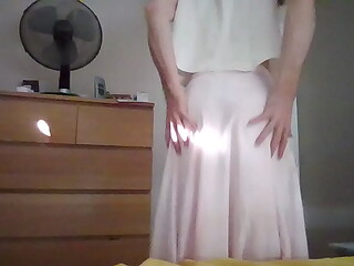 Satin crossdresser secretary fetish satin