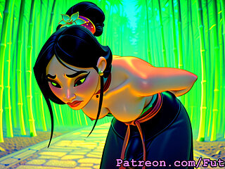 Futanari Mulan - Masturbating, Cumshots, Self-sucking, more!
