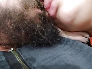 Her big hot kissing mouth and her quick hand jerking off my cock driving me crazy with horniness