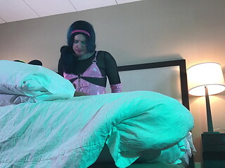 TS in Chastity Fucked Cowgirl Raw