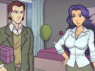 Busty milf witch hunter in a wild anime town