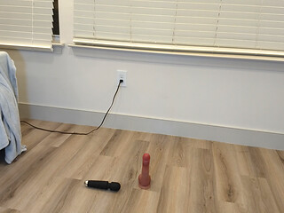 Small Pink Chastity While Riding Dildo