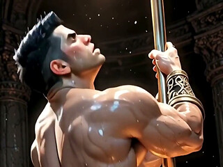 Muscular Gay Stripper Performs an Explicit Private Show Durin Ritual for London's Upper Class