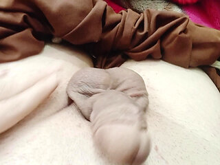 Young white boy playing  himself in home